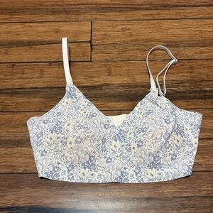 Lucky Brand Wireless Bra Padded Medium Floral Light Blue